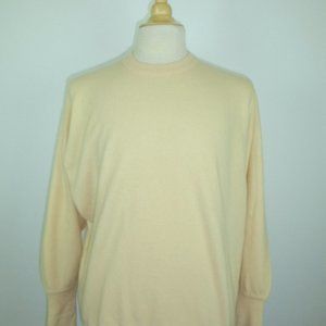 Berkeley Shop made in Scotland cream crew neck classic cashmere sweater XL xxl